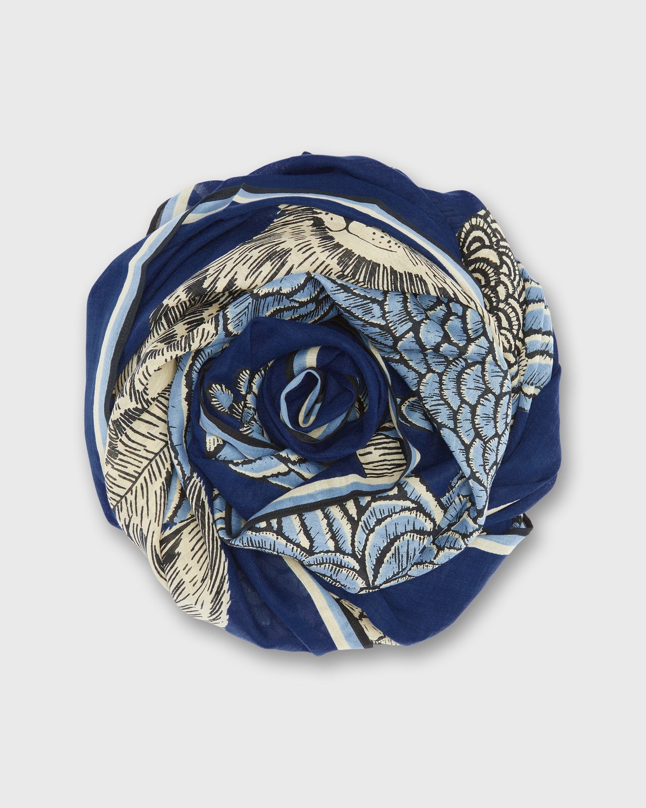 Caracat Scarf in Blue Cotton