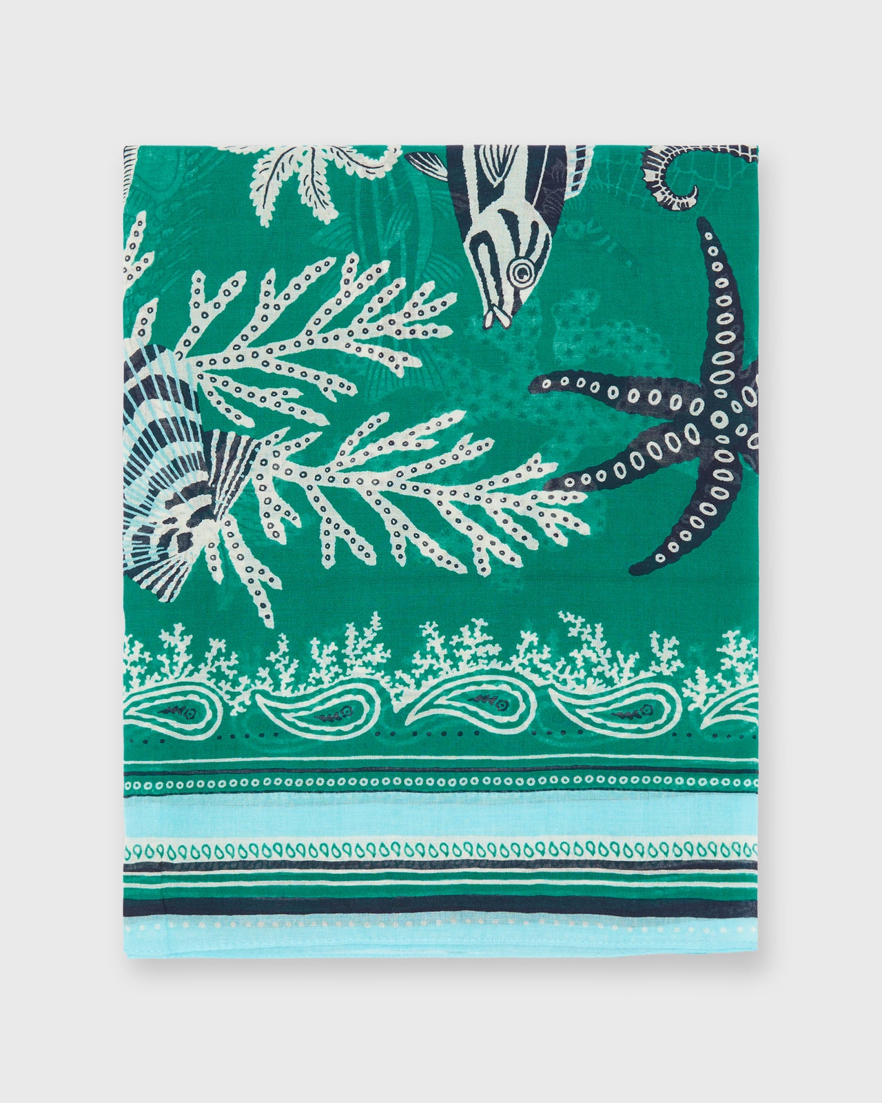 Neptune Scarf in Turquoise Cotton