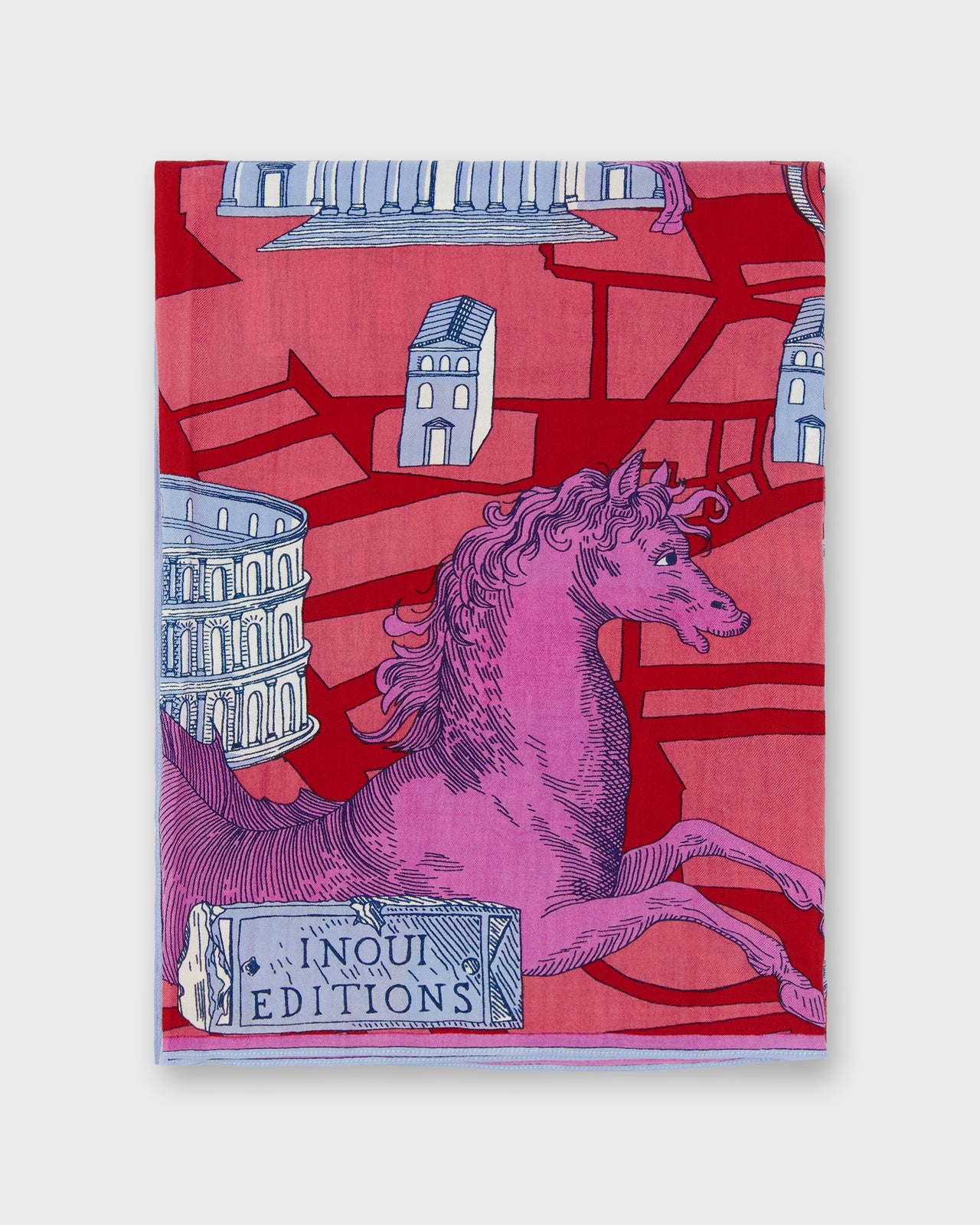Rome Scarf in Red Cotton Silk
