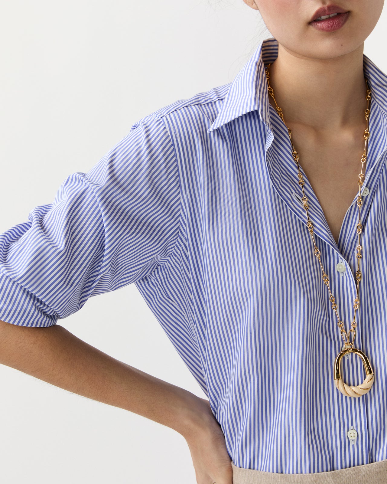 Diana Long Necklace in Ivory Colored Bakelite