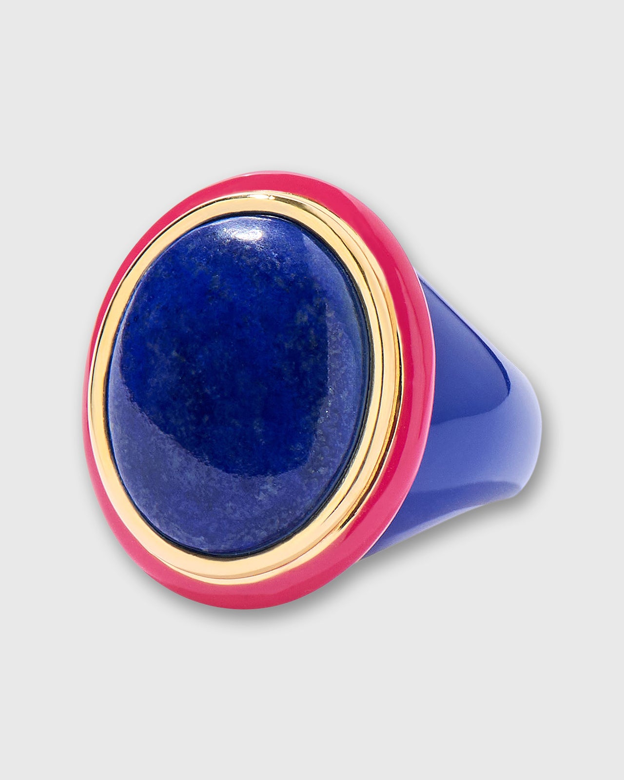 Tabarin Ring in Lapis Lazuli/Pink Bakelite