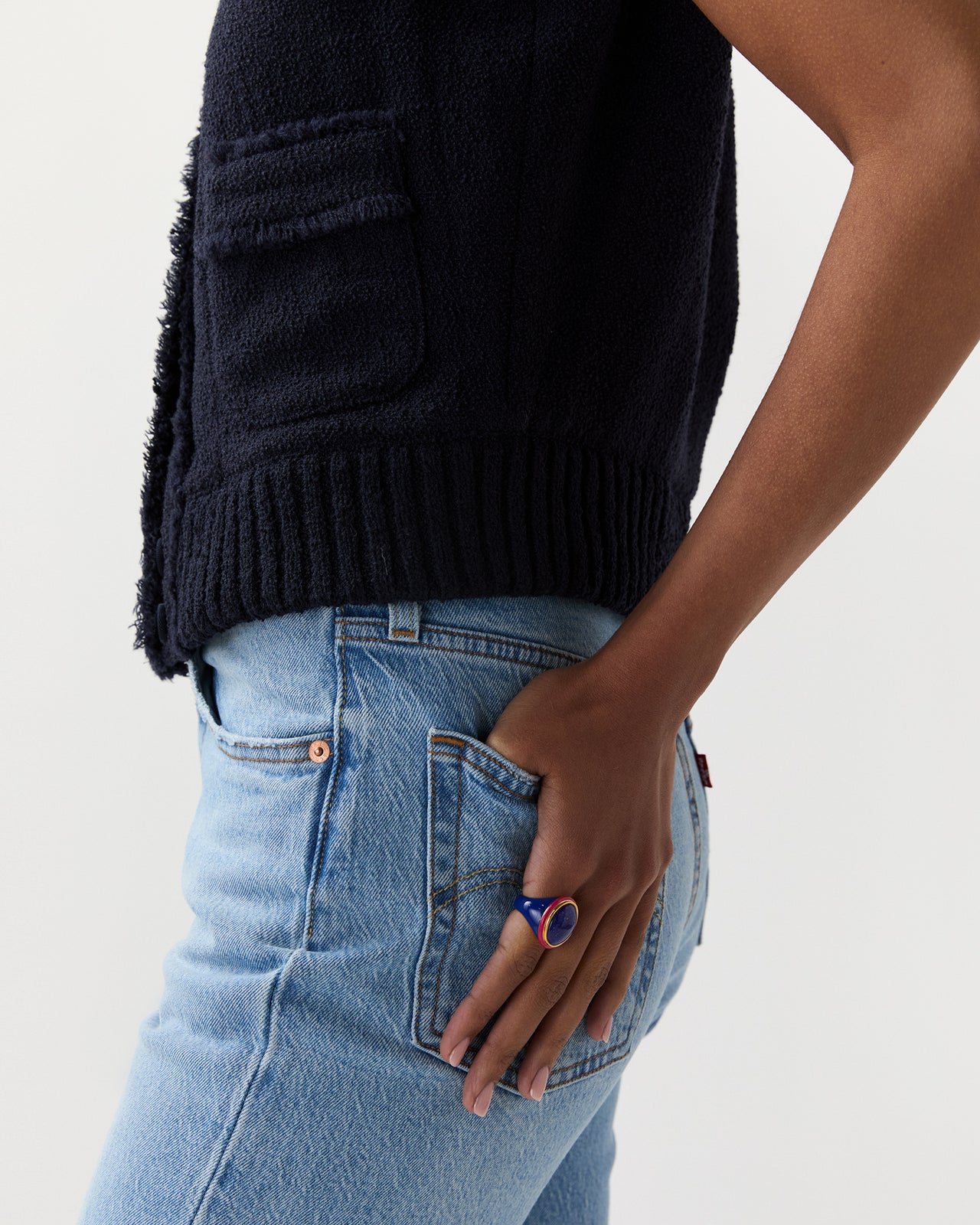 Tabarin Ring in Lapis Lazuli/Pink Bakelite