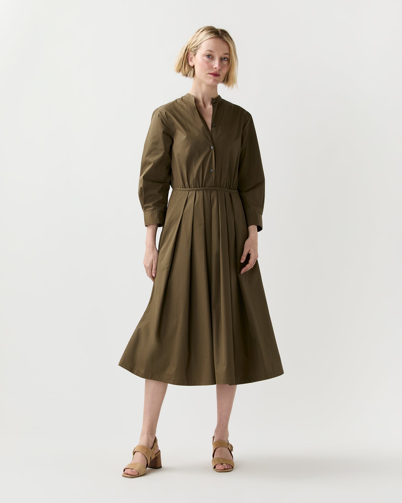 Midi Shirtdress in Military