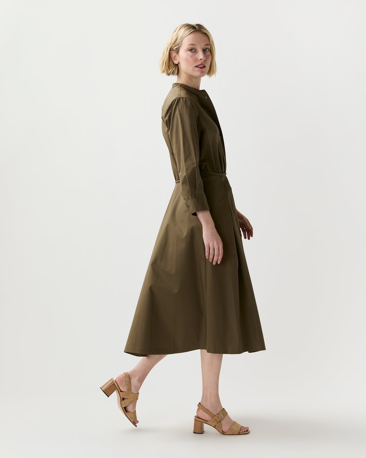 Midi Shirtdress in Military