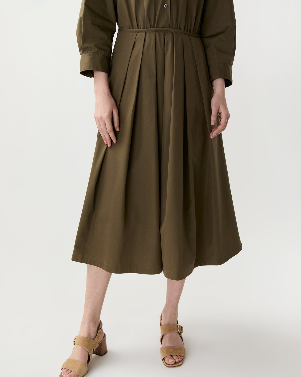 Midi Shirtdress in Military
