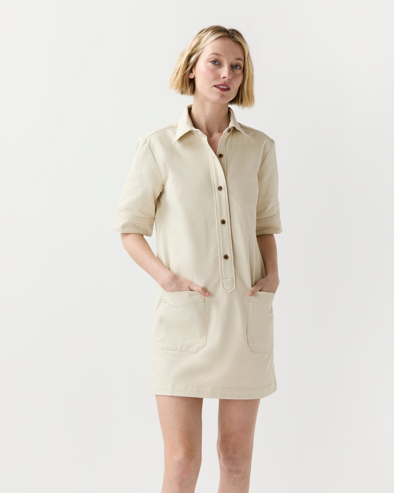 Poly Dress in Ecru