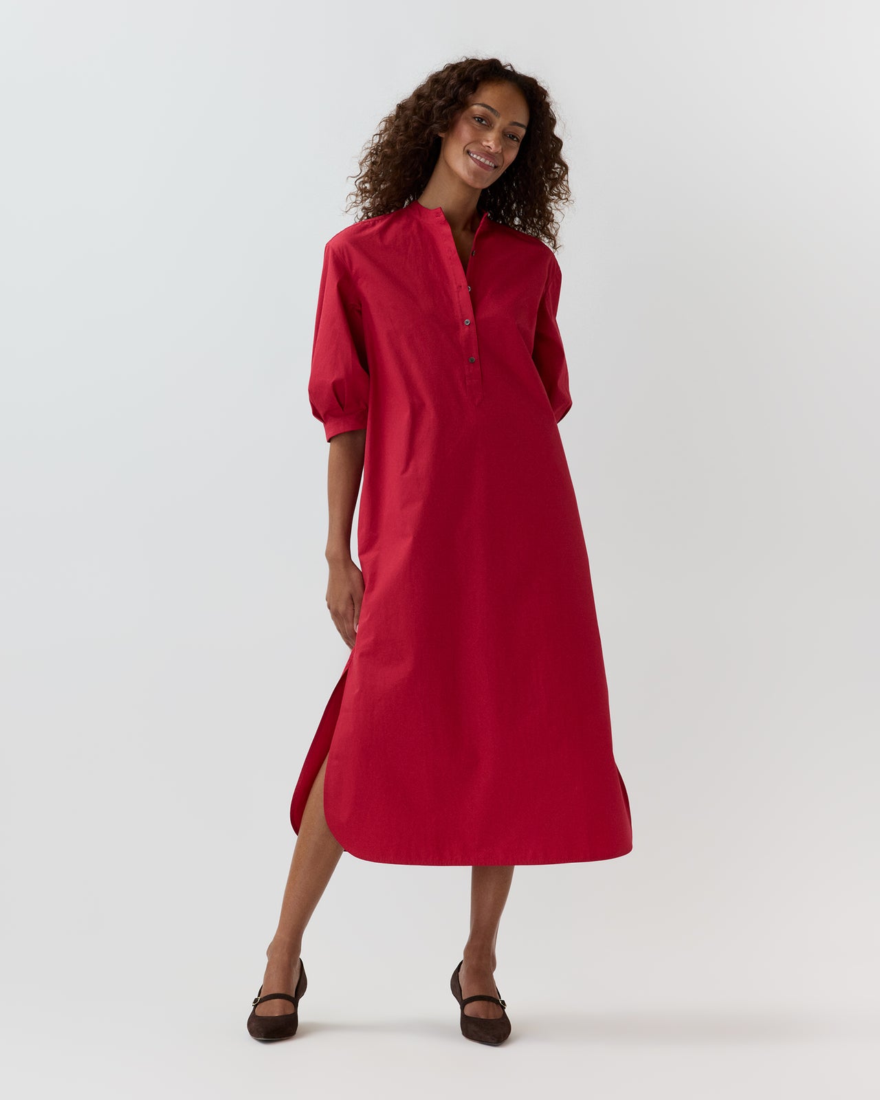 Tessa Dress in Red Poplin