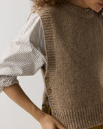 Load image into Gallery viewer, Beth Sweater in Camel Donegal Cashmere
