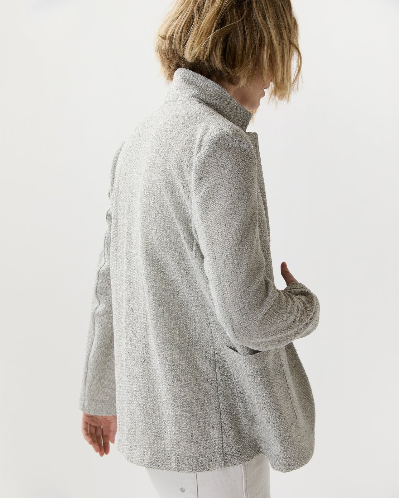 Stand Up Collar Blazer in Ash