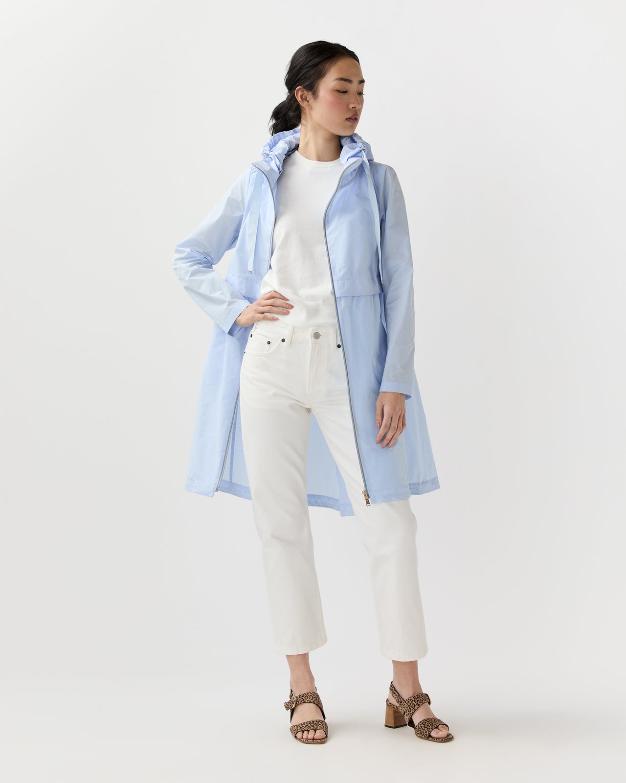 Techno Taffeta Jacket in Light Blue