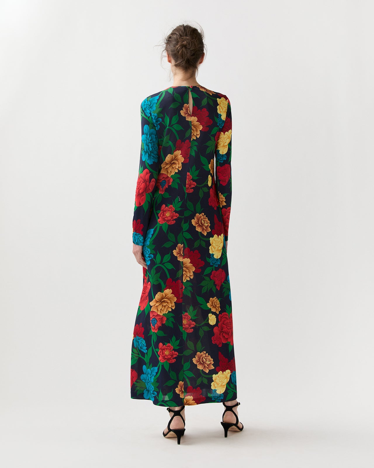 Long Sleeve Swing Dress in Queen Peony