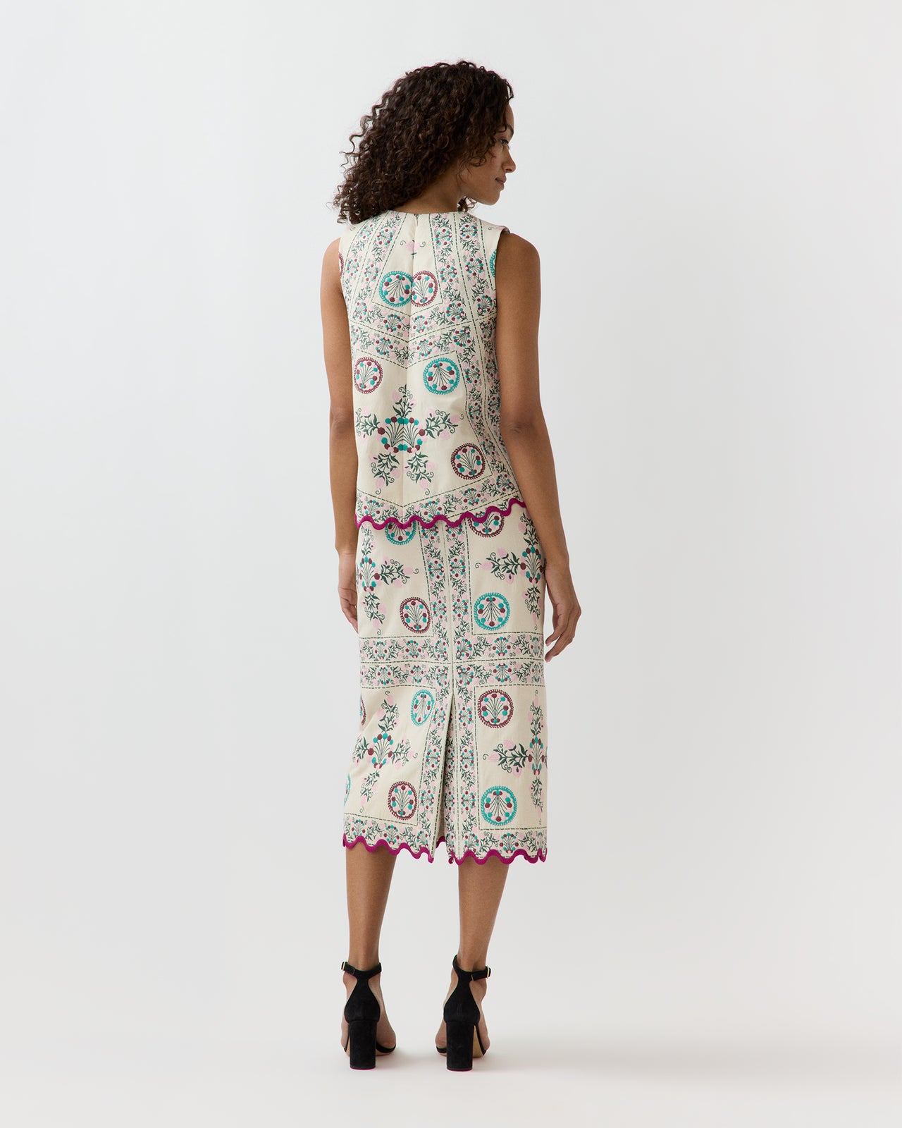 Pencil Skirt in Florette Tiles