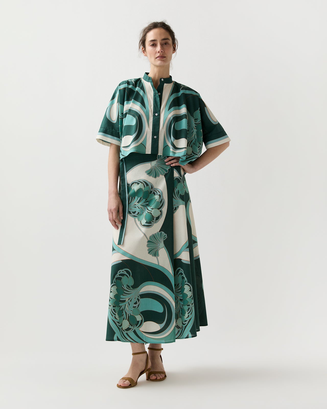 Sarong Skirt in Blooming Tulip Placée