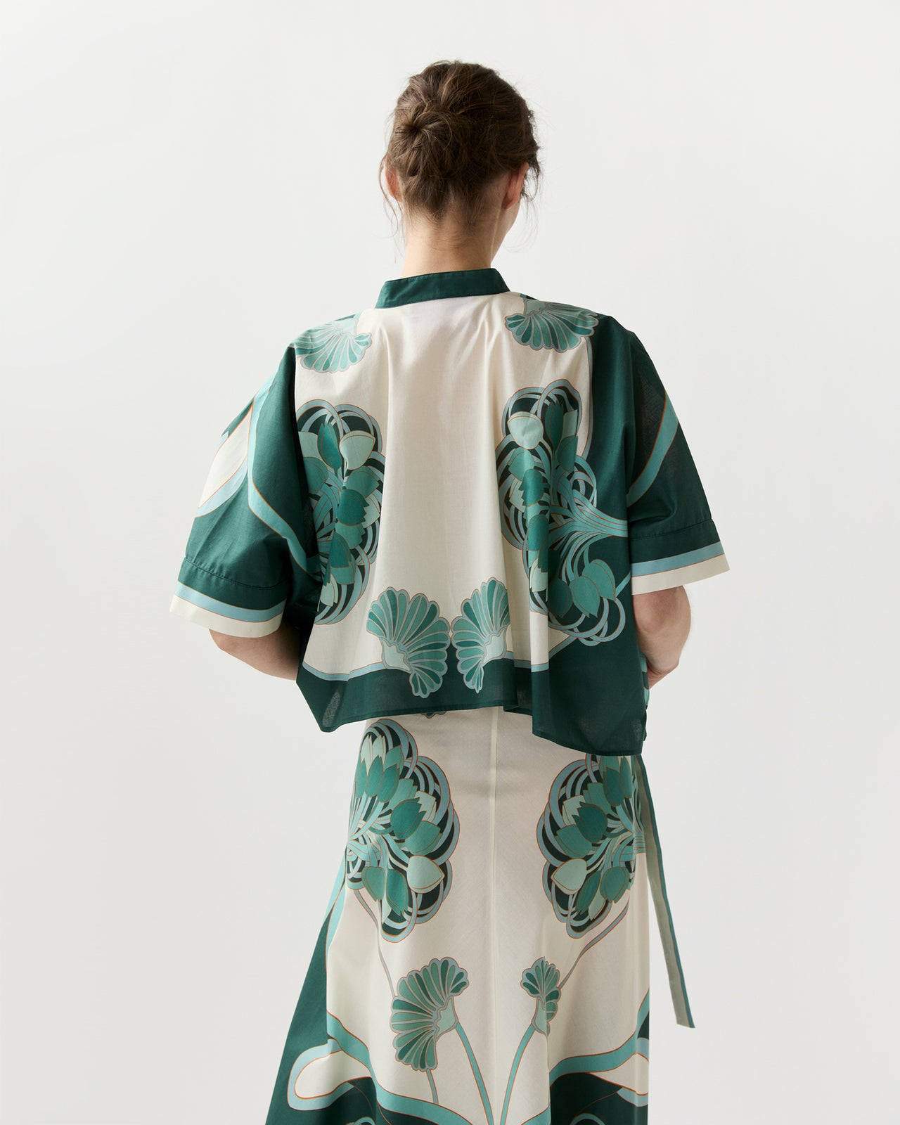 Mini Foulard Shirt in Blooming Tulip Placée