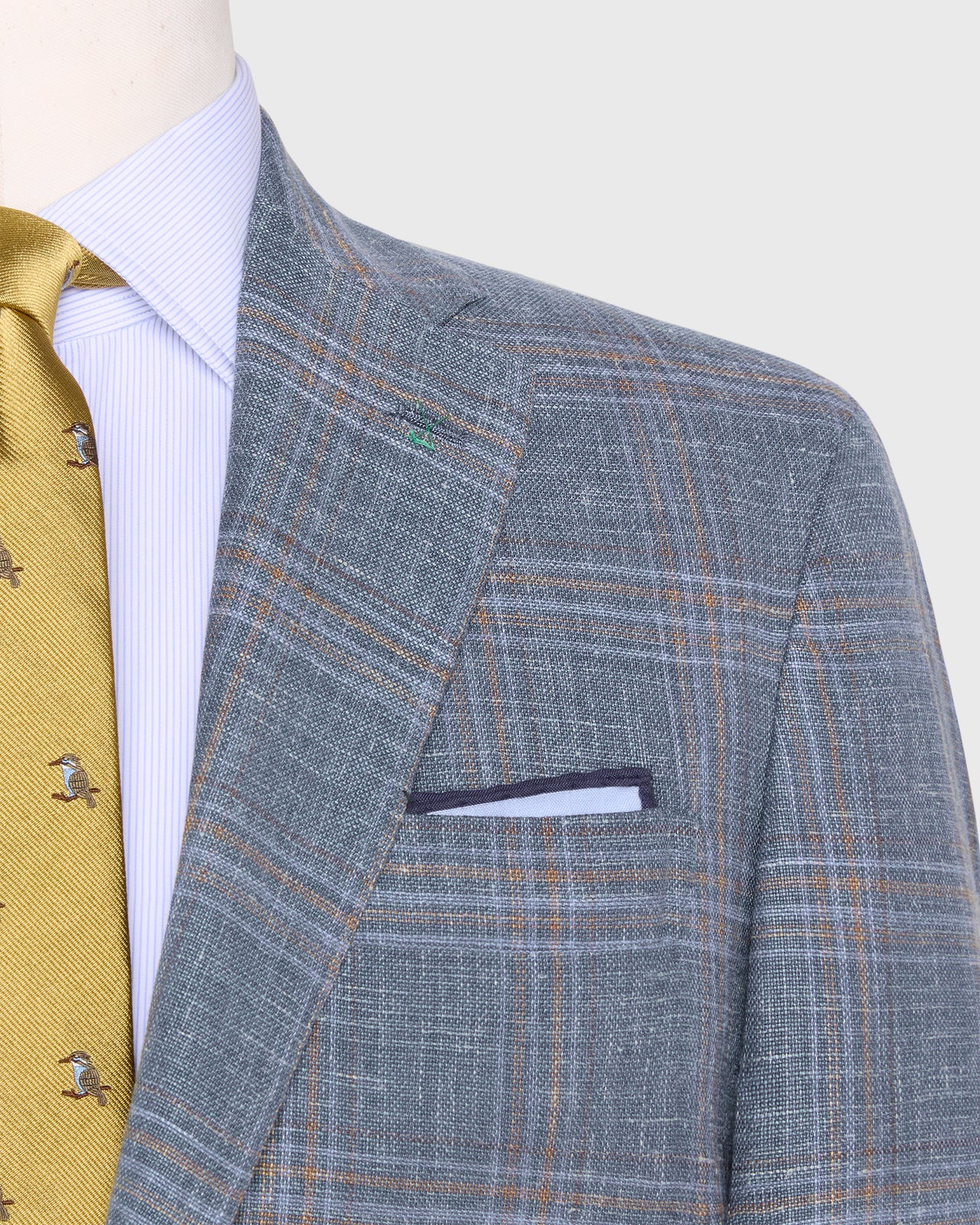 Virgil No. 4 Jacket in Blue/Sky/Mocha Plaid Hopsack