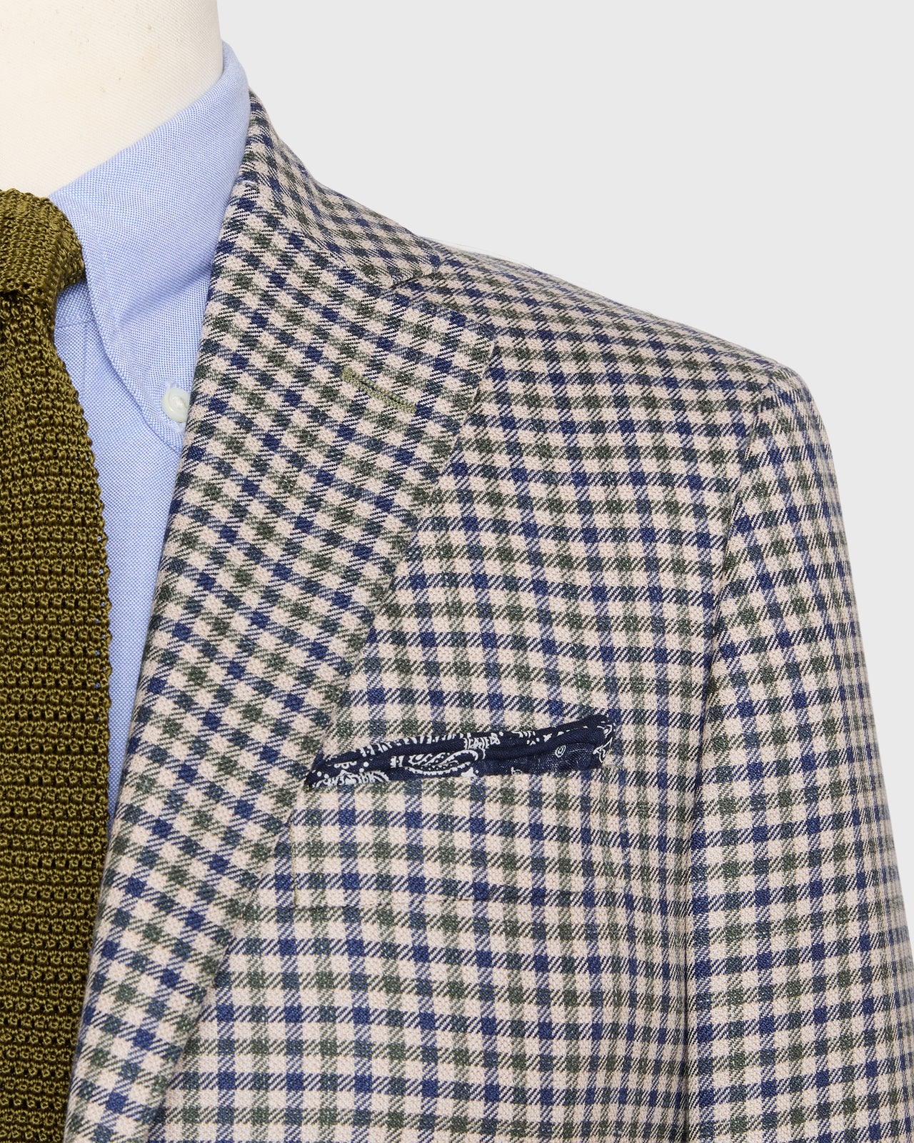 Virgil No. 3 Jacket in Spruce/Navy/Oat Check Twill
