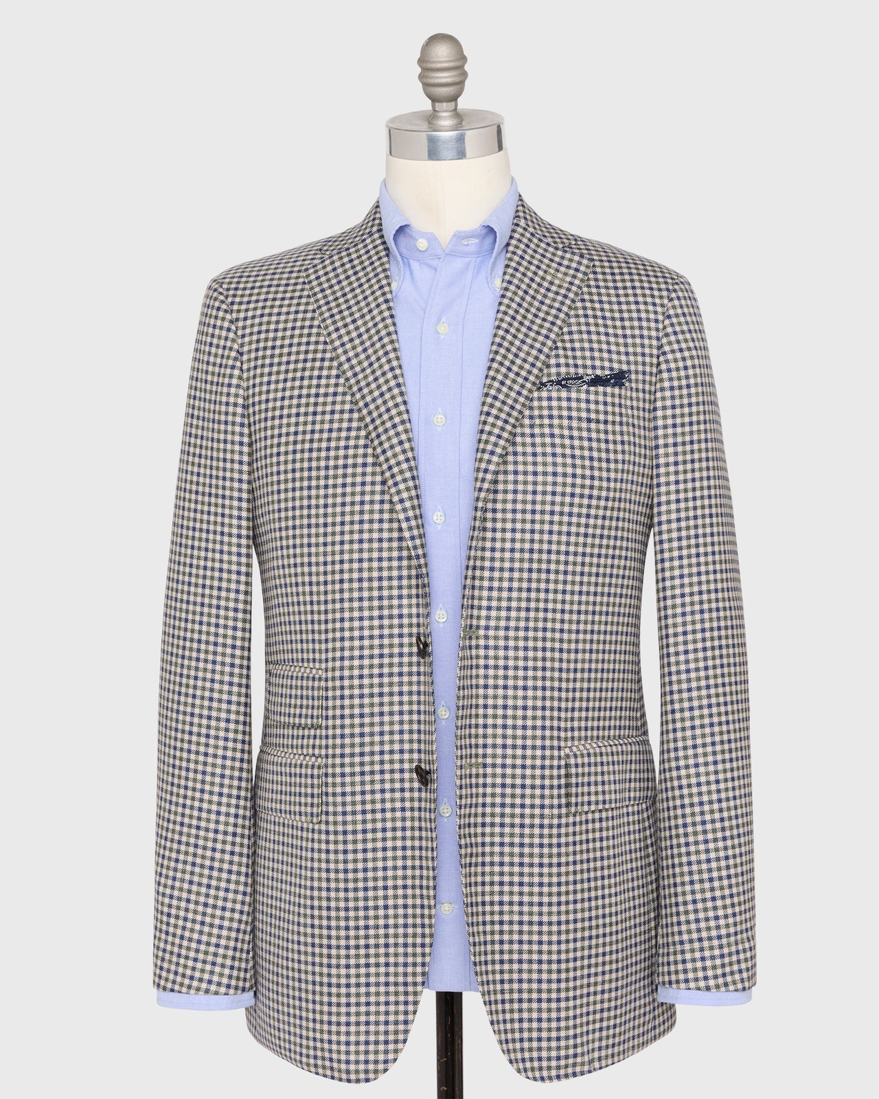 Virgil No. 3 Jacket in Spruce/Navy/Oat Check Twill