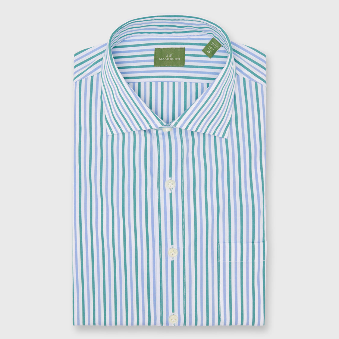 Made-to-Measure Shirt in Bluegrass/Sky Multi Stripe Poplin