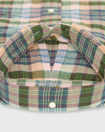 Load image into Gallery viewer, Handmade Button-Down Sport Shirt in Pink/Olive/Navy Madras
