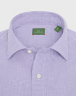 Load image into Gallery viewer, Otto Handmade Sport Shirt in Lavender Micro Gingham Chambray
