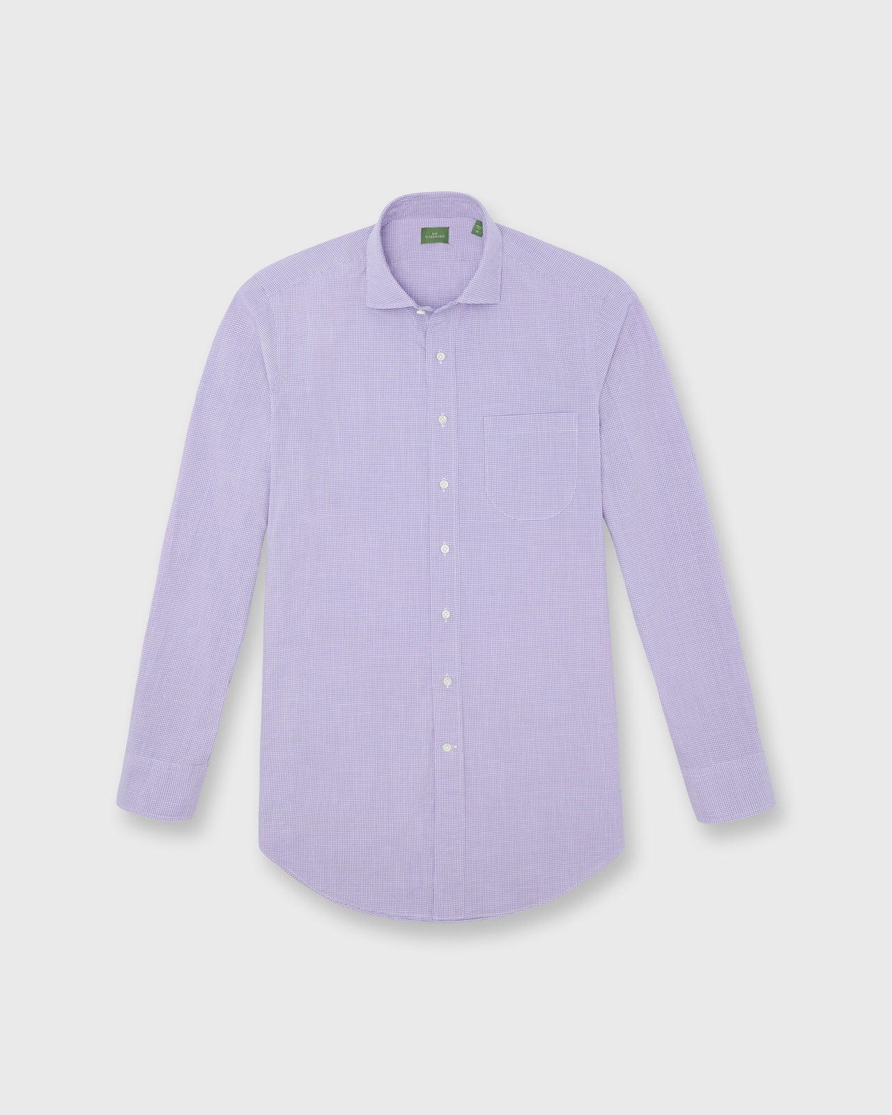 Otto Handmade Sport Shirt in Lavender Micro Gingham Chambray