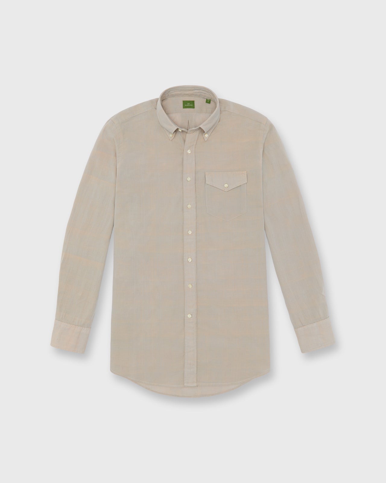 Handmade Button-Down Sport Shirt in Stone Solid Madras