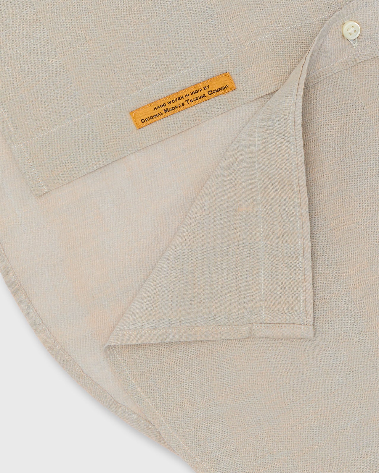 Handmade Button-Down Sport Shirt in Stone Solid Madras