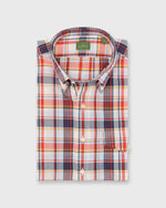 Load image into Gallery viewer, Short-Sleeved Button-Down Sport Shirt in Sky/Red/Navy Lightweight Oxford
