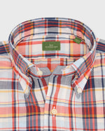 Load image into Gallery viewer, Short-Sleeved Button-Down Sport Shirt in Sky/Red/Navy Lightweight Oxford
