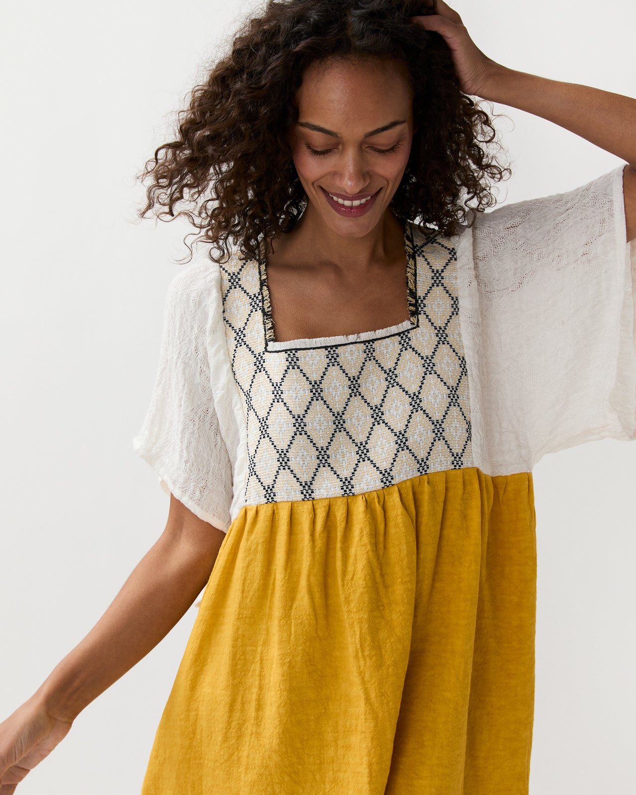 Laura Long Dress in Ocra