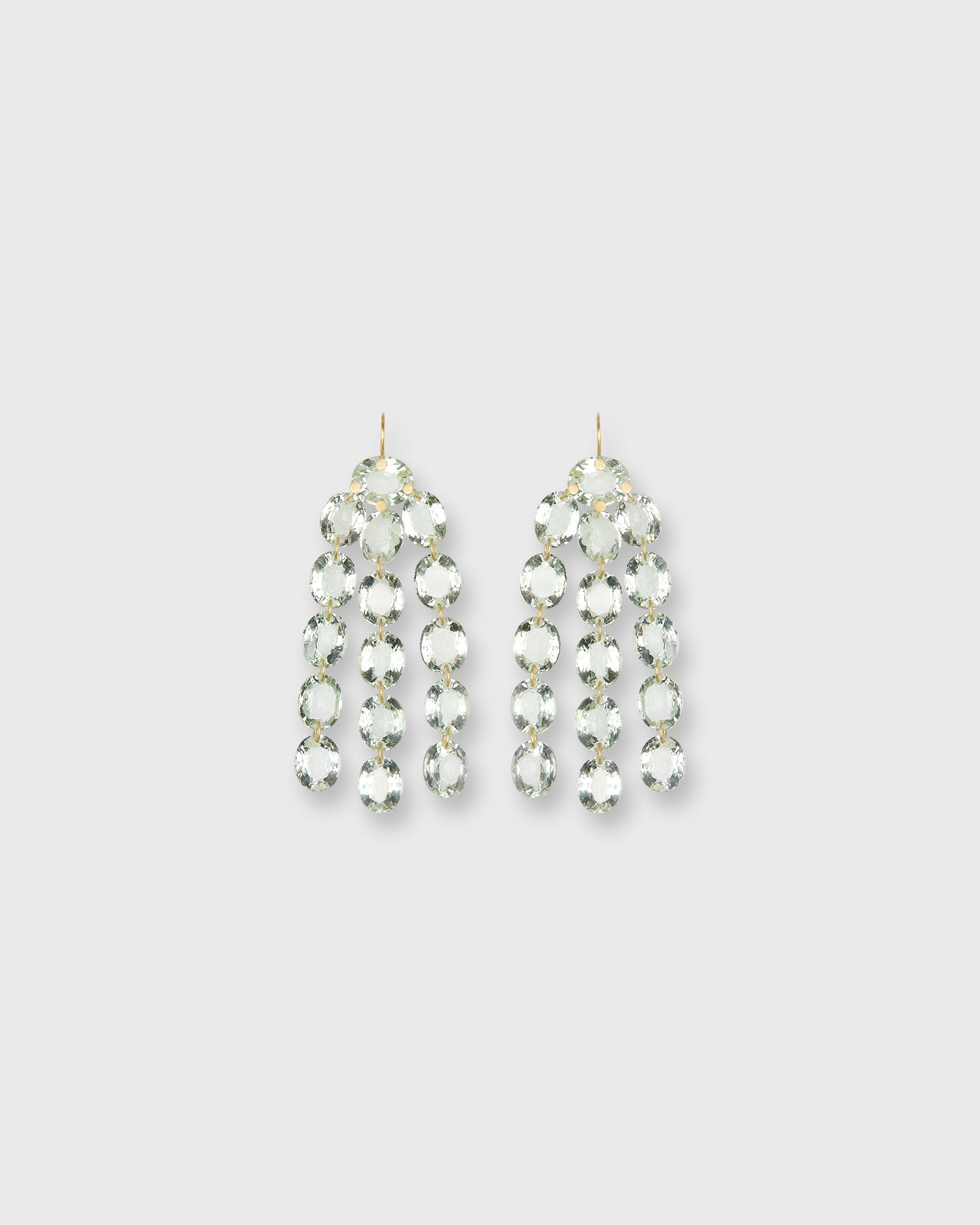 Gem Waterfall Earrings in Green Quartz