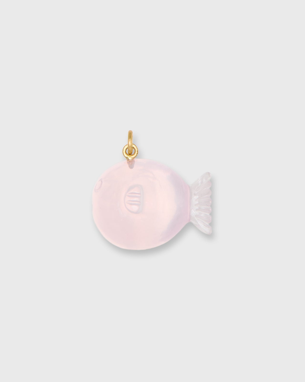 Puffer Fish Pendant in Rose Quartz