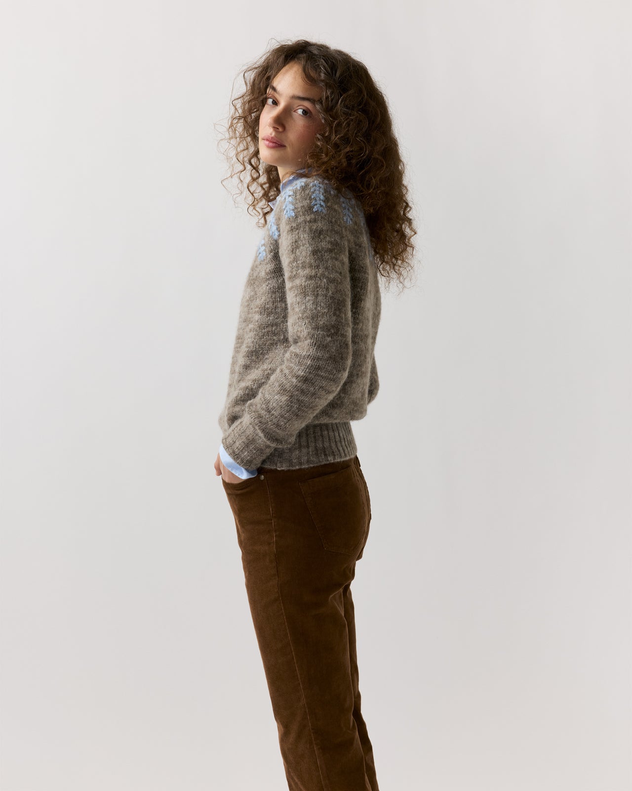 Kendall Flare 5-Pocket Jean in Chestnut Stretch Corduroy