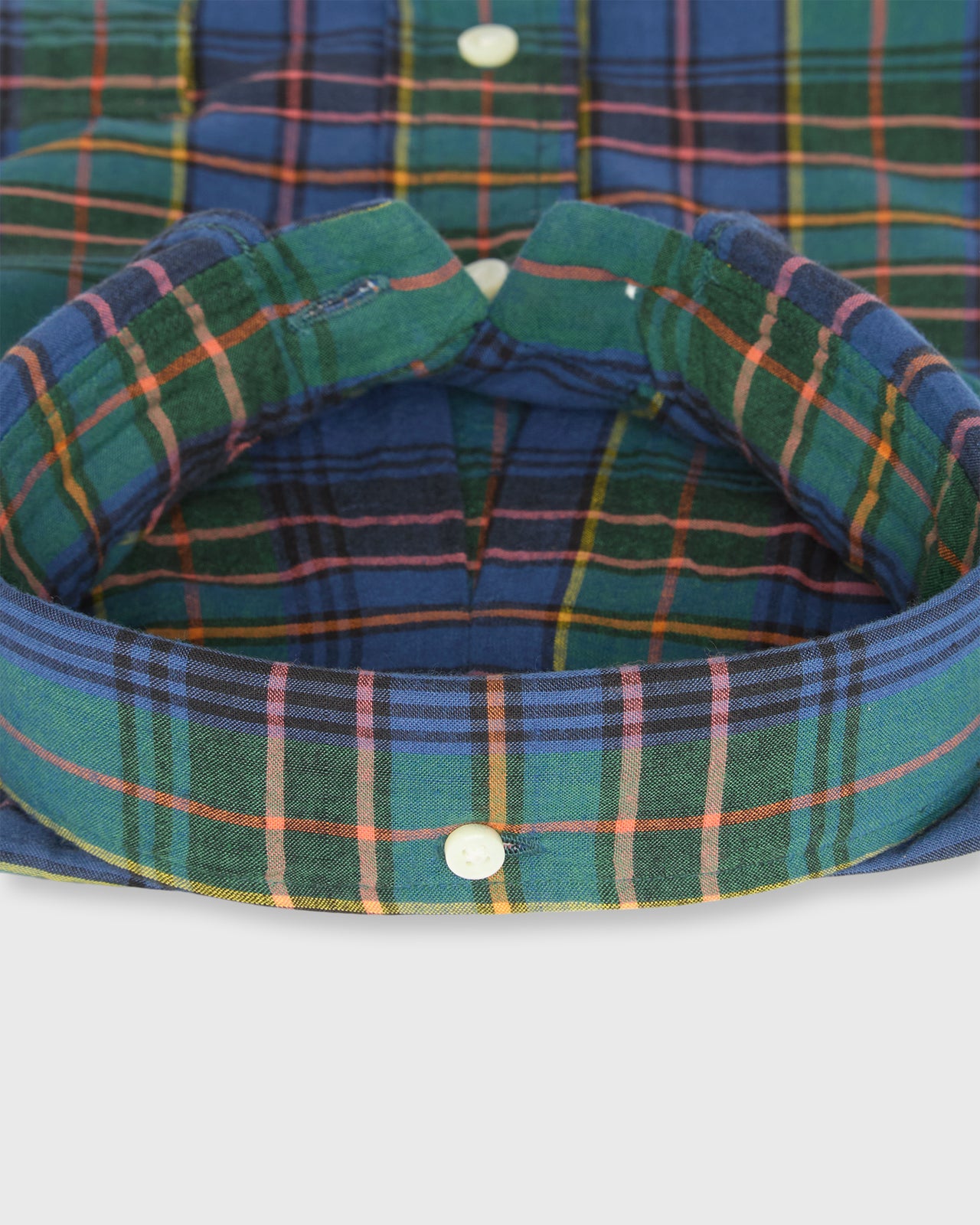 Handmade Button-Down Sport Shirt in Bluegrass/Red/Yellow Madras