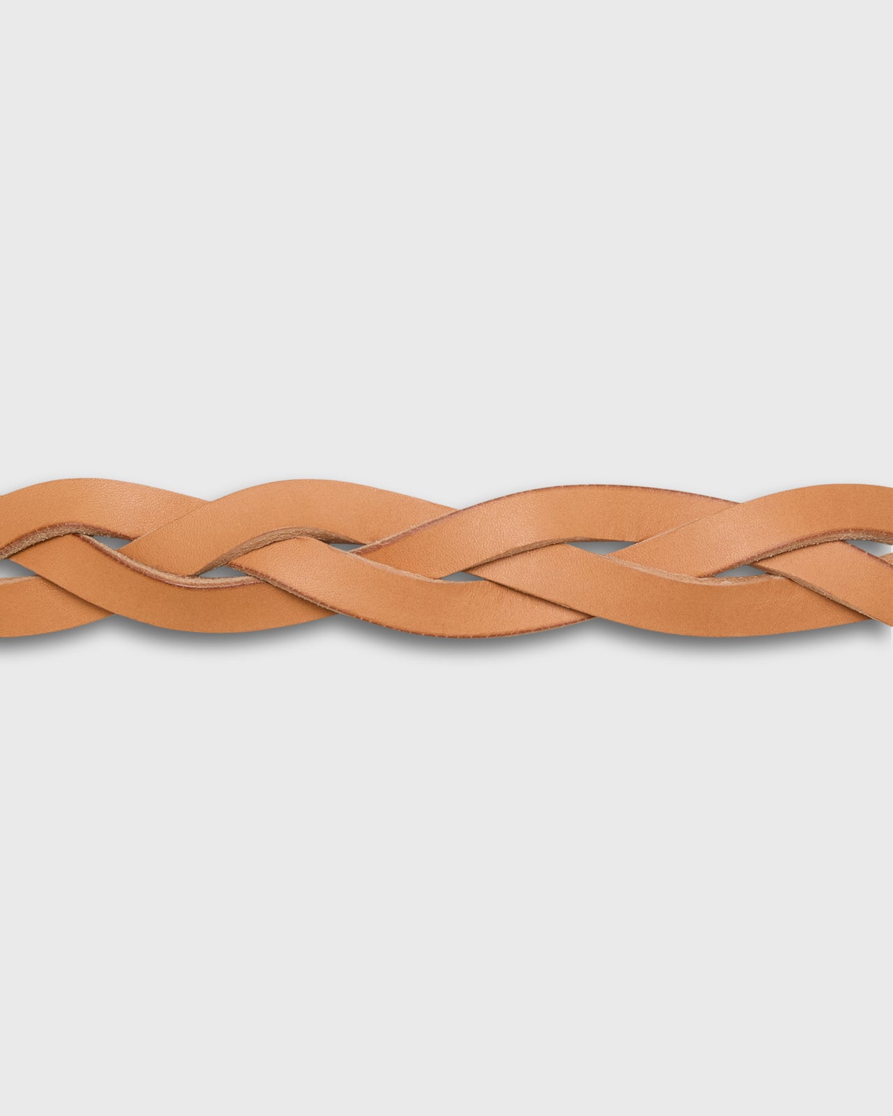 1 1/4" Braided Belt in Natural Leather