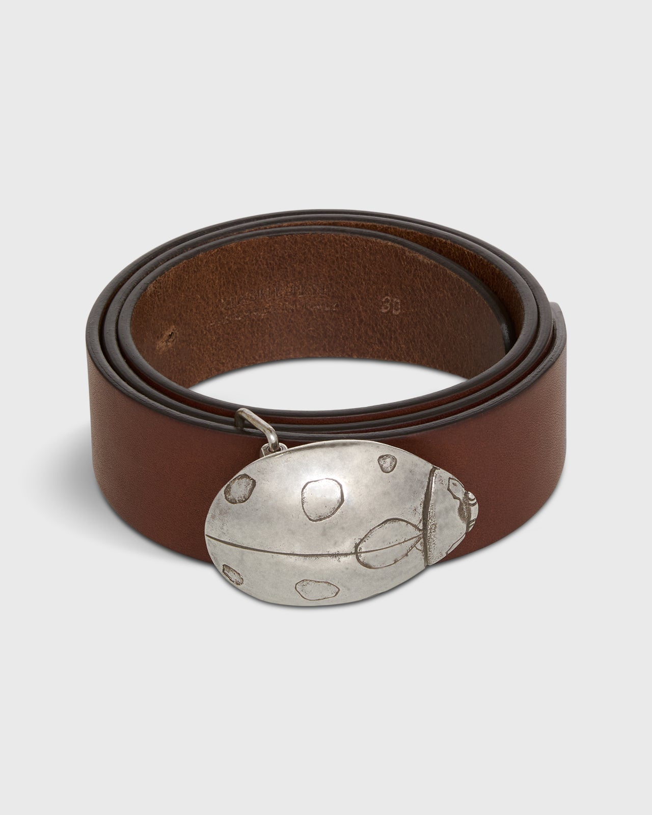 Ladybug Belt in Brown Leather