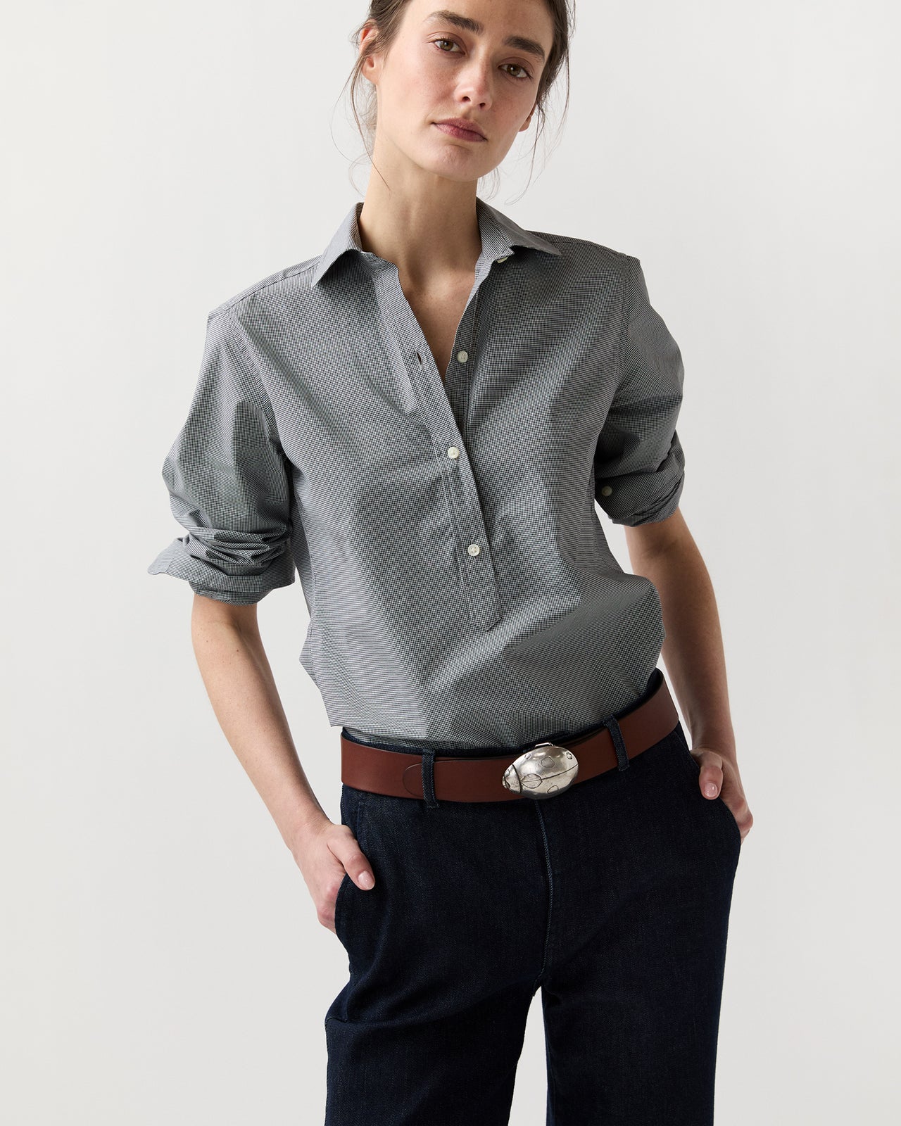 Ladybug Belt in Brown Leather