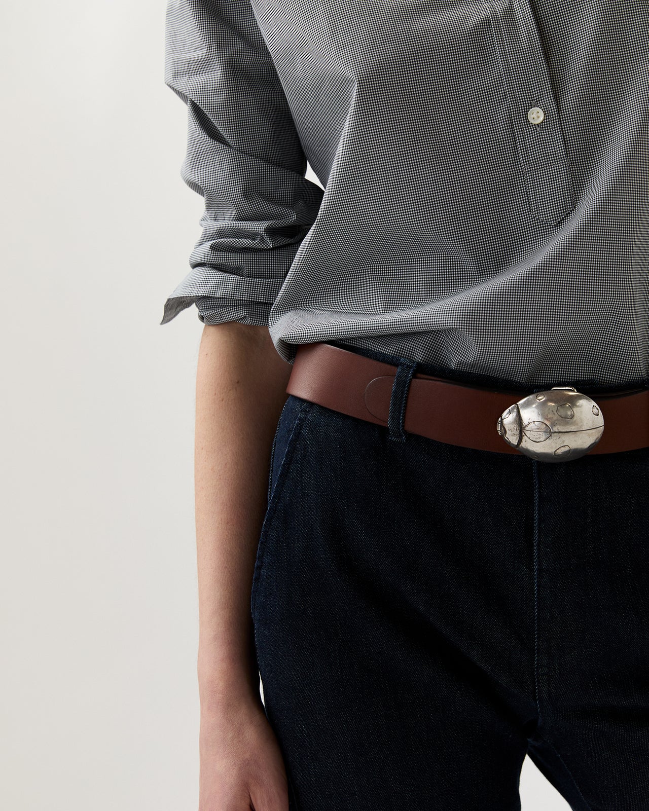 Ladybug Belt in Brown Leather