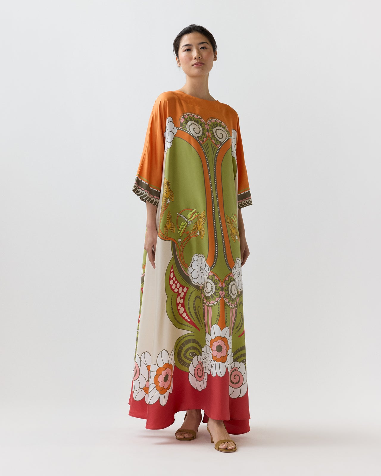 Muumuu Dress Round Neck in Ambrosia Placée