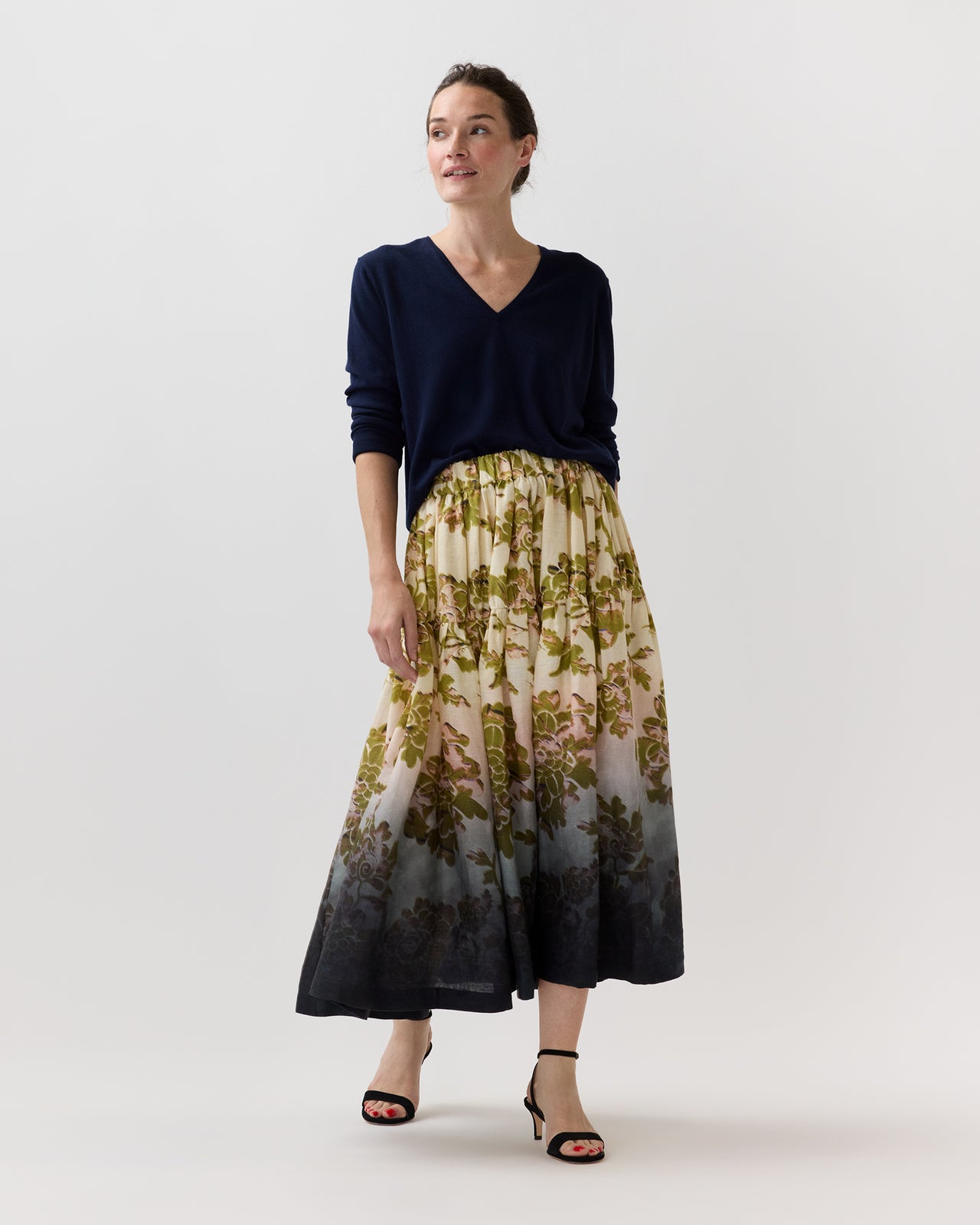Gala Skirt in Oasis Ombré Placée Black