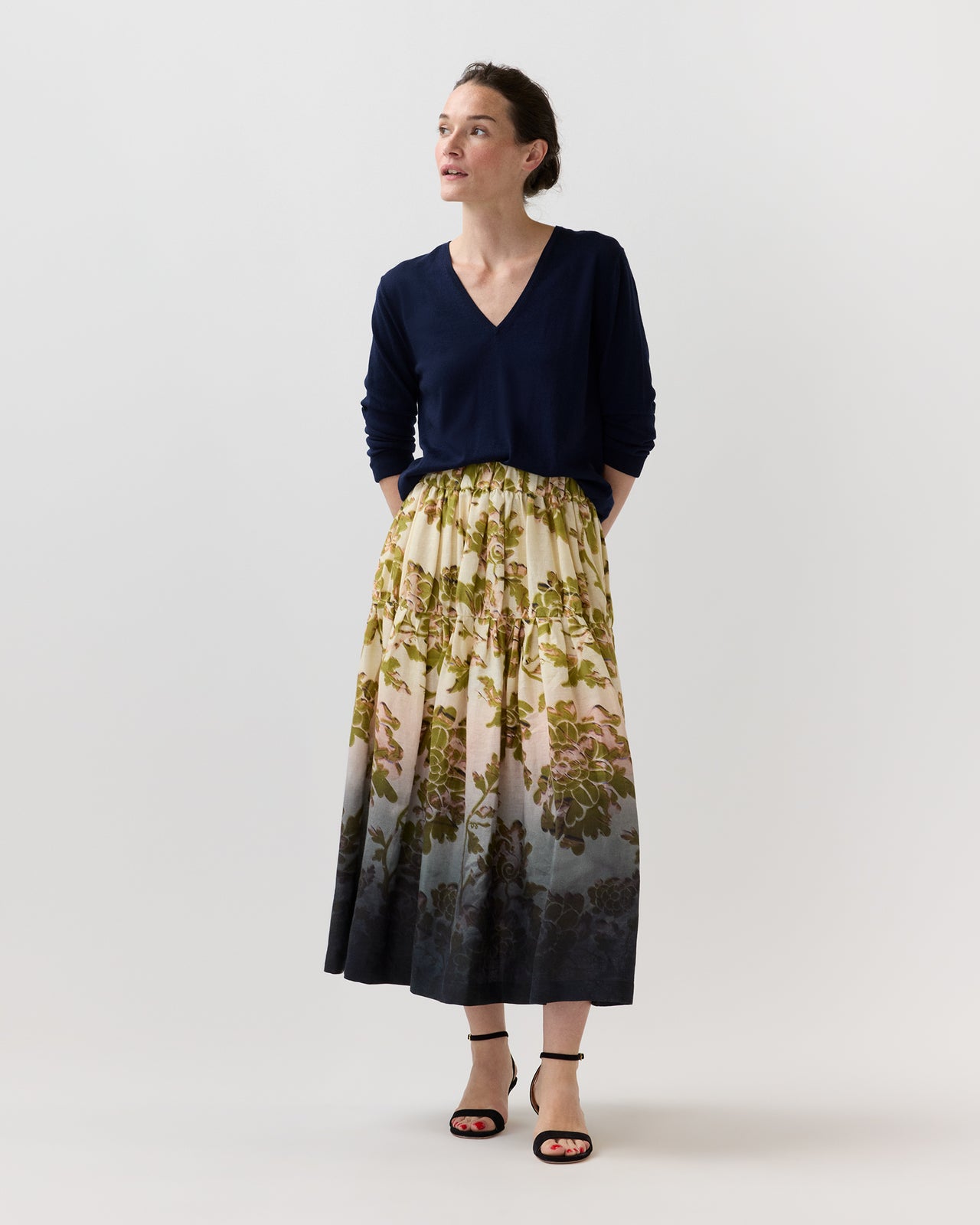 Gala Skirt in Oasis Ombré Placée Black