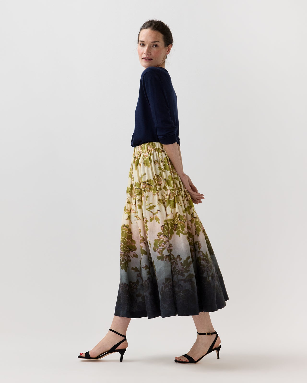 Gala Skirt in Oasis Ombré Placée Black
