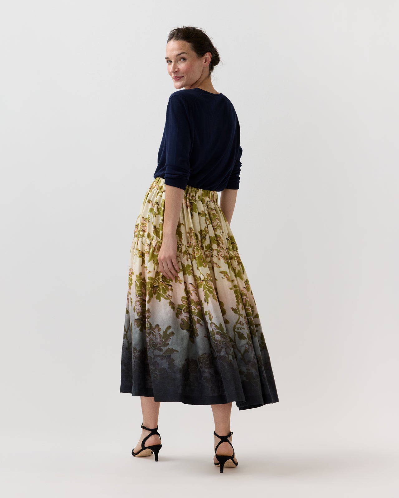 Gala Skirt in Oasis Ombré Placée Black