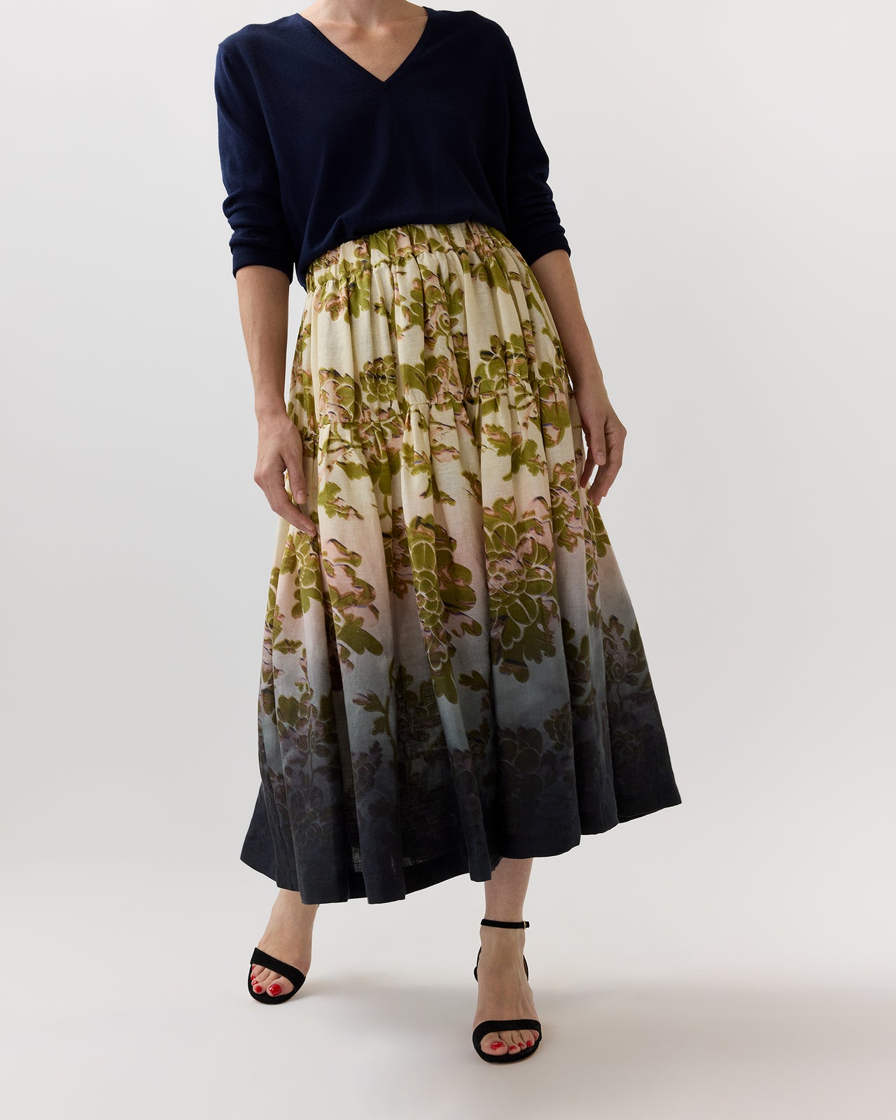 Gala Skirt in Oasis Ombré Placée Black