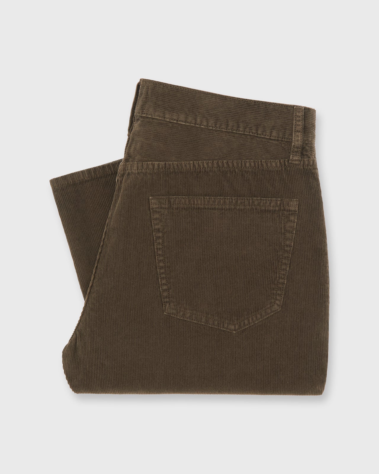 Slim Straight 5-Pocket Pant in Espresso Corduroy