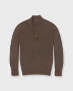 Load image into Gallery viewer, Half-Zip Sweater in Heather Brown Cashmere
