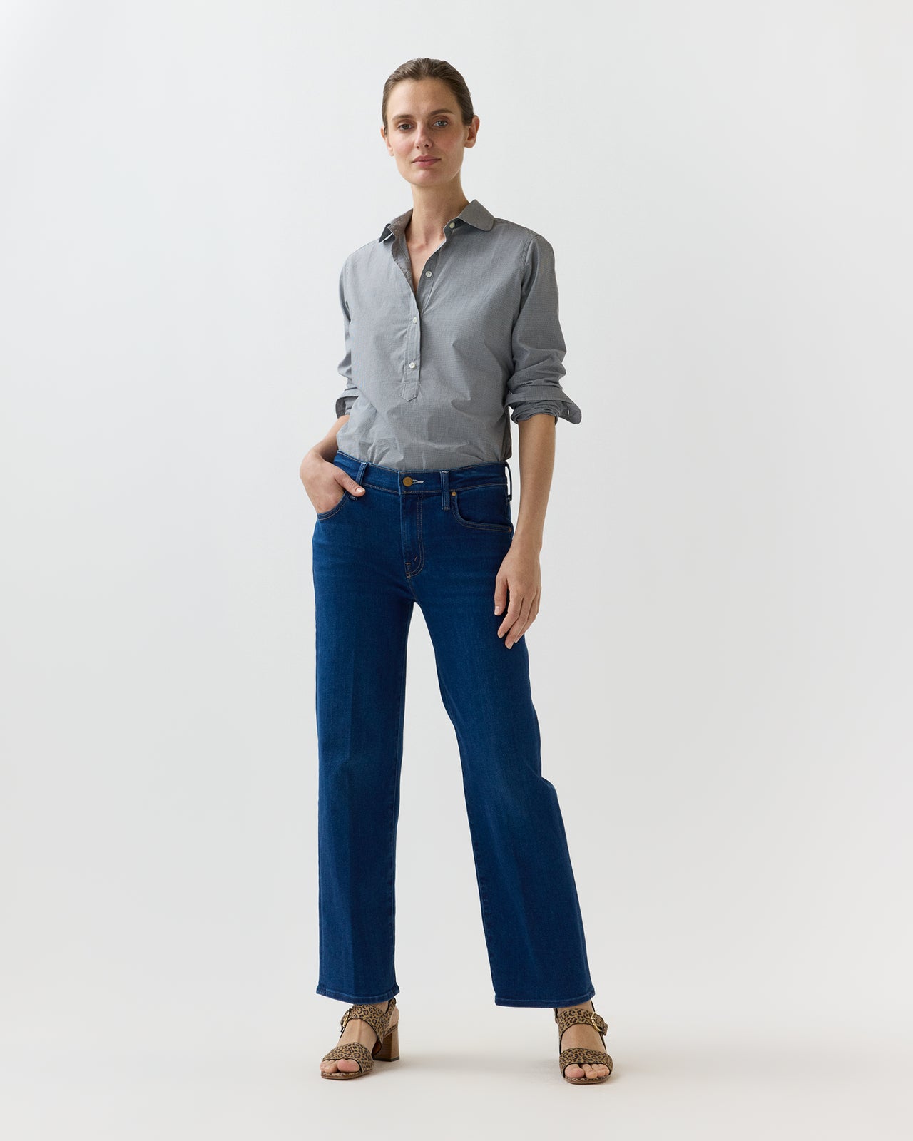 The Mid Rise Rambler Zip Flood Jean in Pinkies Up