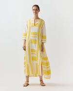 Load image into Gallery viewer, Fana V Neck Caftan in Mezimuri Yellow
