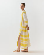 Load image into Gallery viewer, Fana V Neck Caftan in Mezimuri Yellow
