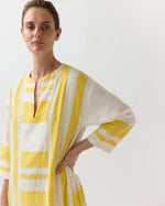 Load image into Gallery viewer, Fana V Neck Caftan in Mezimuri Yellow
